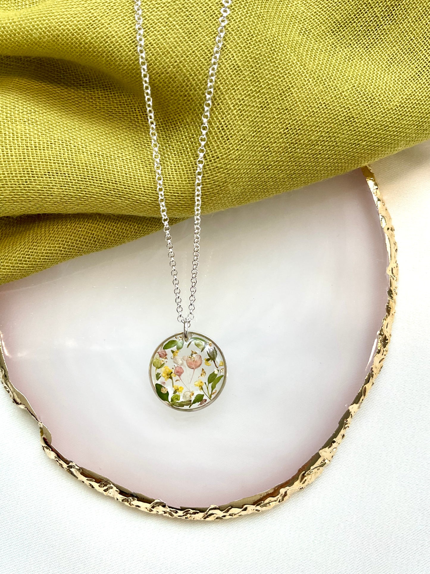 Sterling Silver Resin Necklace - Christmas Present Jewellery