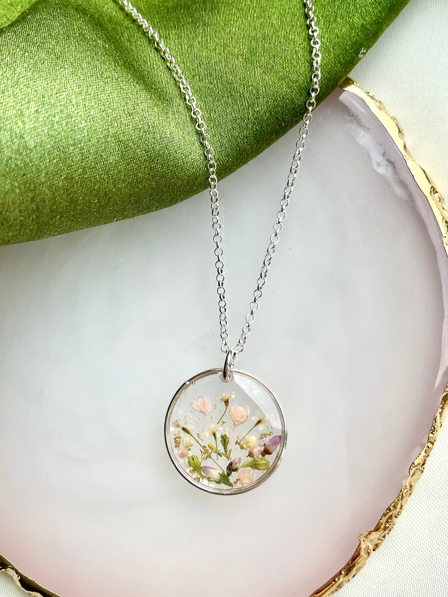 Sterling Silver Irish Necklace – Real Flower Jewellery Gifts For Women