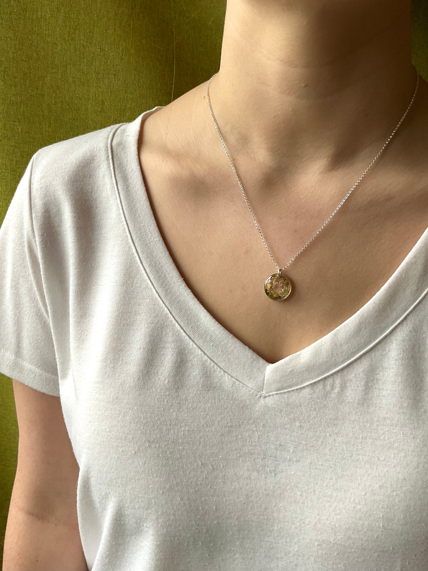 Sterling Silver Resin Necklace - Christmas Present Jewellery