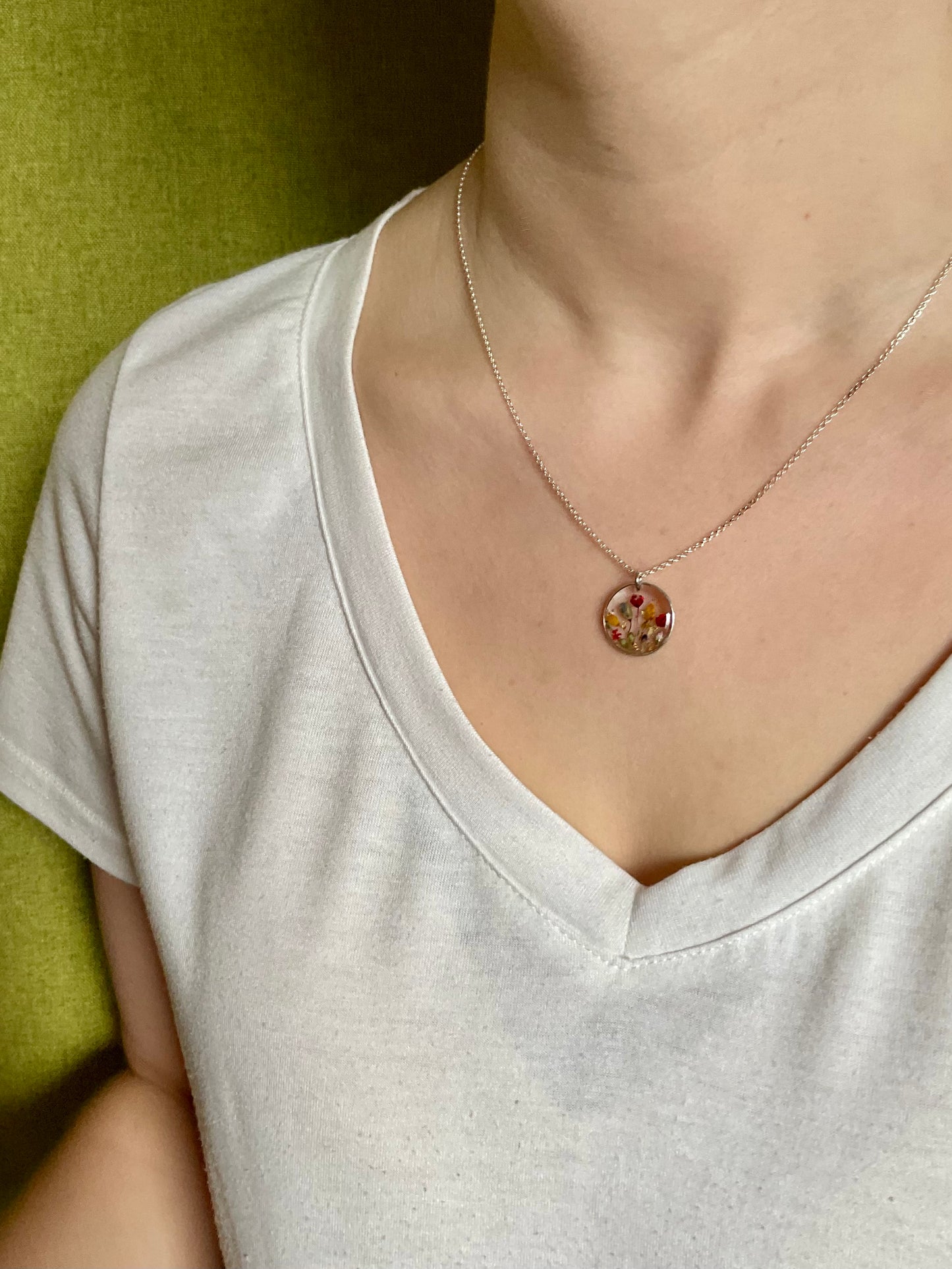 Sterling Silver Minimalist Botanical Necklace For Plant Lovers