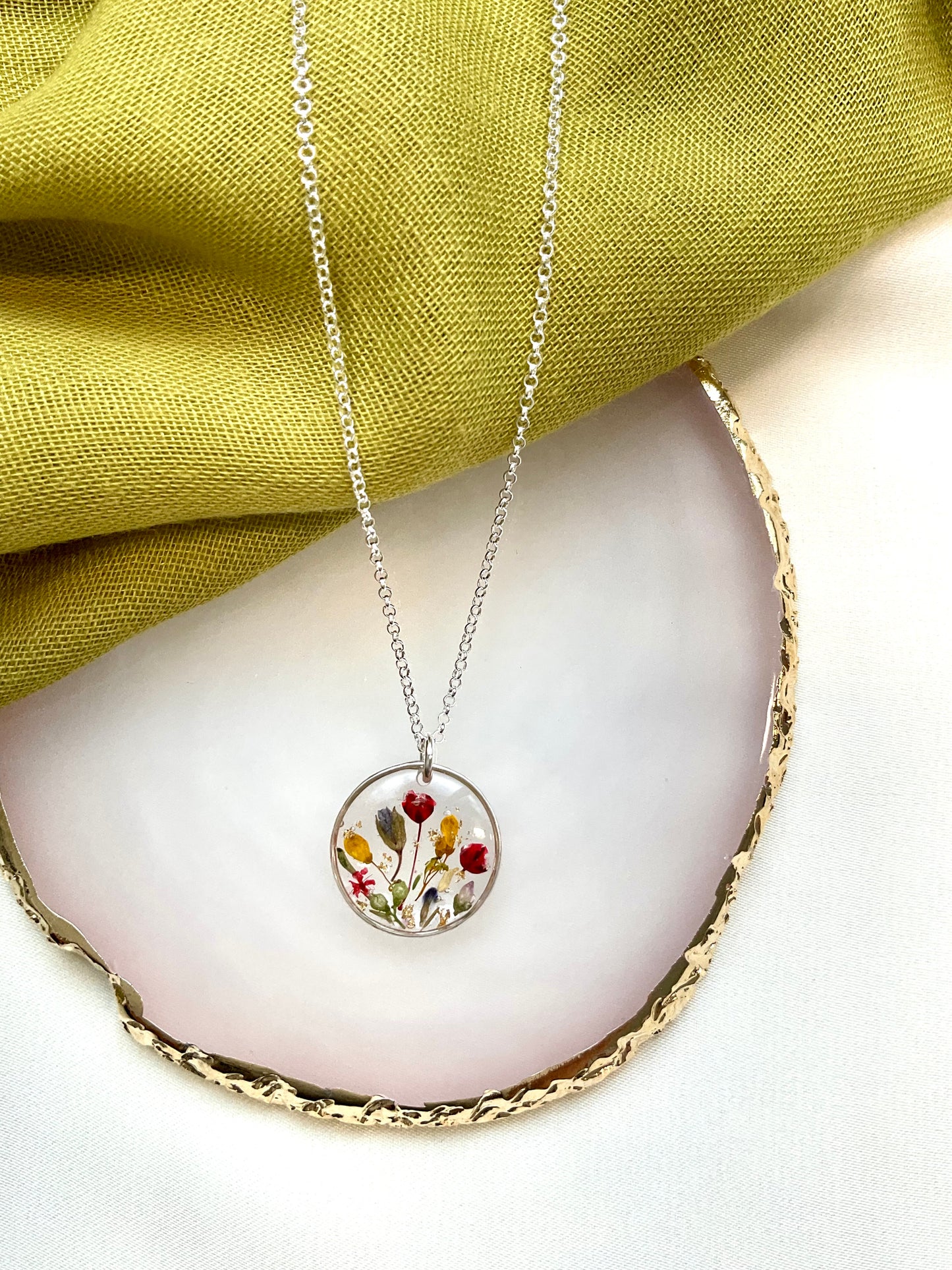 Sterling Silver Minimalist Botanical Necklace For Plant Lovers